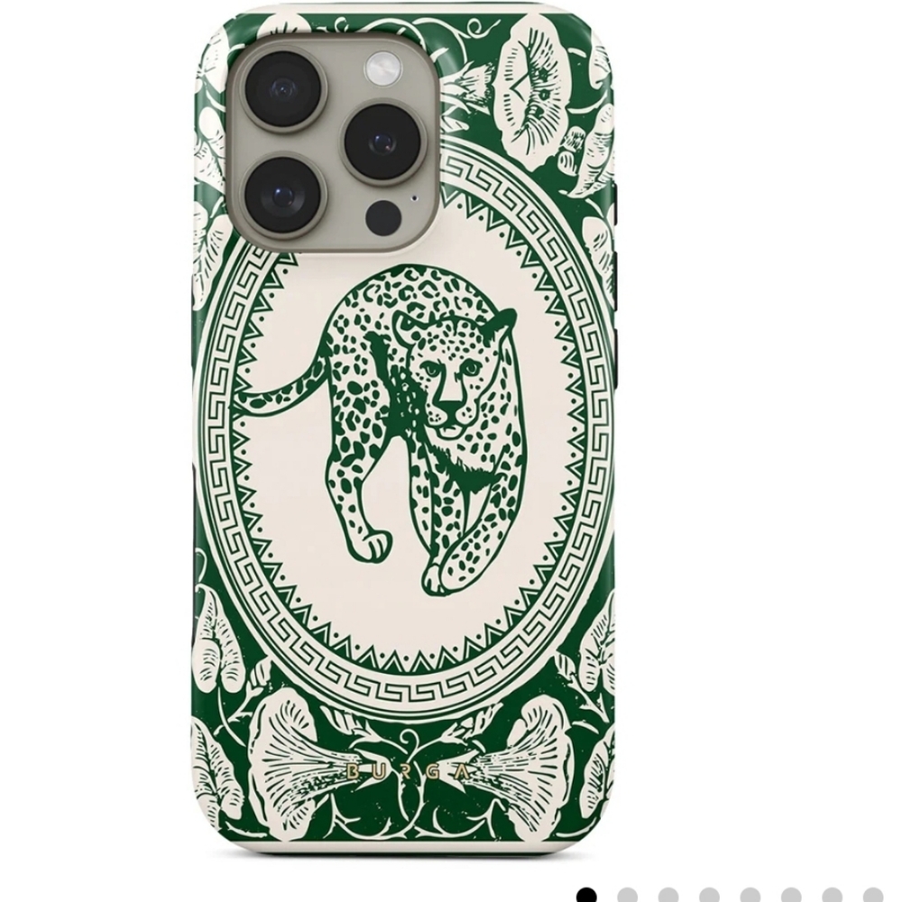 Green and Cream Leopard Print Phone Case
